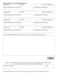 Form F620-040-000 Application for Certificate of Competency as an Inspector of Pressure Retaining Items - Washington, Page 3