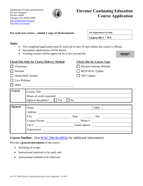 Form F621-077-000  Printable Pdf