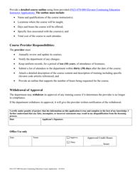 Form F621-077-000 Elevator Continuing Education Course Application - Washington, Page 2