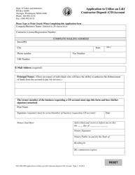 Form F621-094-000 Application to Utilize Contractor Deposit (Cd) Account - Washington, Page 2