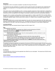 Form F621-069-000 Licensed Elevator Contractor (Lc) Application - Washington, Page 2
