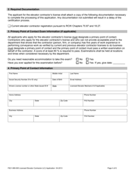 Form F621-069-000 Licensed Elevator Contractor (Lc) Application - Washington, Page 4