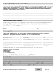 Form F621-069-000 Licensed Elevator Contractor (Lc) Application - Washington, Page 6