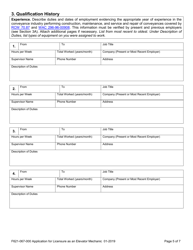 Form F621-067-000 Application for Licensure as an Elevator Mechanic - Washington, Page 5