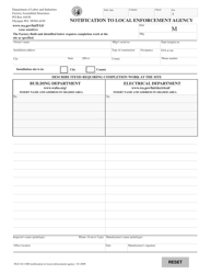 Document preview: Form F623-013-000 Notification to Local Enforcement Agency - Washington