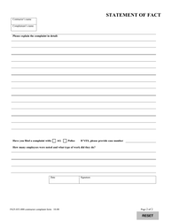 Form F625-033-000 Contractor Complaint Form - Washington, Page 2