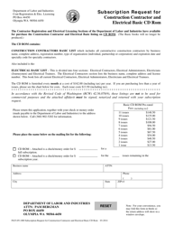 Document preview: Form F625-051-000 Subscription Request for Construction Contractor and Electrical Basic - Cd - Washington