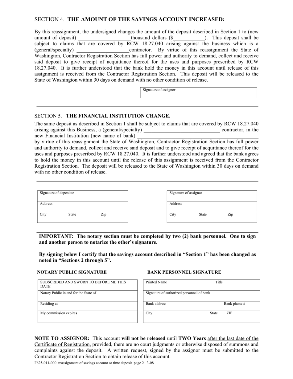 Form F625-011-000 - Fill Out, Sign Online and Download Fillable PDF ...