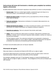 Formulario F625-109-999 Anexo De Funcionarios Y Miembros Para Inscripcion De Contratistas - Washington (Spanish), Page 2