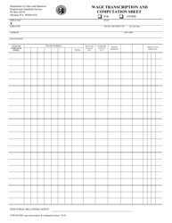 Form F700-024-000 Wage Transcription and Computation Sheet - Washington