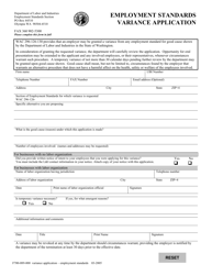 Form F700-089-000 Employment Standards Variance Application - Washington, Page 2
