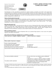 Document preview: Form F700-109-000 Farm Labor Contractor Complaint Form - Washington