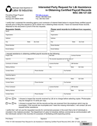 Form F700-141-000 Interested Party Request for L&amp;i Assistance in Obtaining Certified Payroll Records - Washington, Page 2