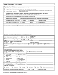 Form F700-146-000 Prevailing Wage Worker Complaint - Washington, Page 4