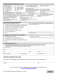 Form F700-148-000 Worker Rights Complaint Form - Washington, Page 4