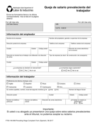 Formulario F700-146-999 Queja De Salario Prevaleciente Del Trabajador - Washington (Spanish), Page 3