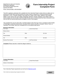 Document preview: Form F700-172-000 Farm Internship Project Complaint Form - Washington
