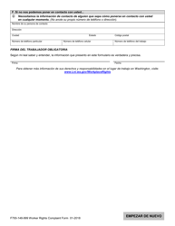 Formulario F700-148-999 Formulario De Queja De Derechos Del Trabajador - Washington (Spanish), Page 5