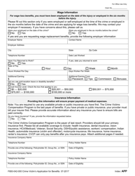 Form F800-042-000 Crime Victim&#039;s Application for Benefits - Injury Claims - Washington, Page 3