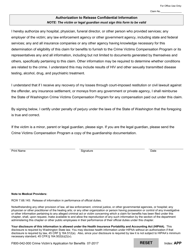 Form F800-042-000 Crime Victim&#039;s Application for Benefits - Injury Claims - Washington, Page 5
