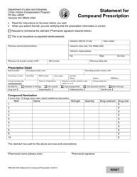 Form F800-067-000 Statement for Compound Prescription - Washington
