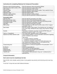 Form F800-067-000 Statement for Compound Prescription - Washington, Page 2