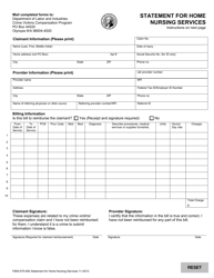 Document preview: Form F800-070-000 Statement for Home Nursing Services - Washington