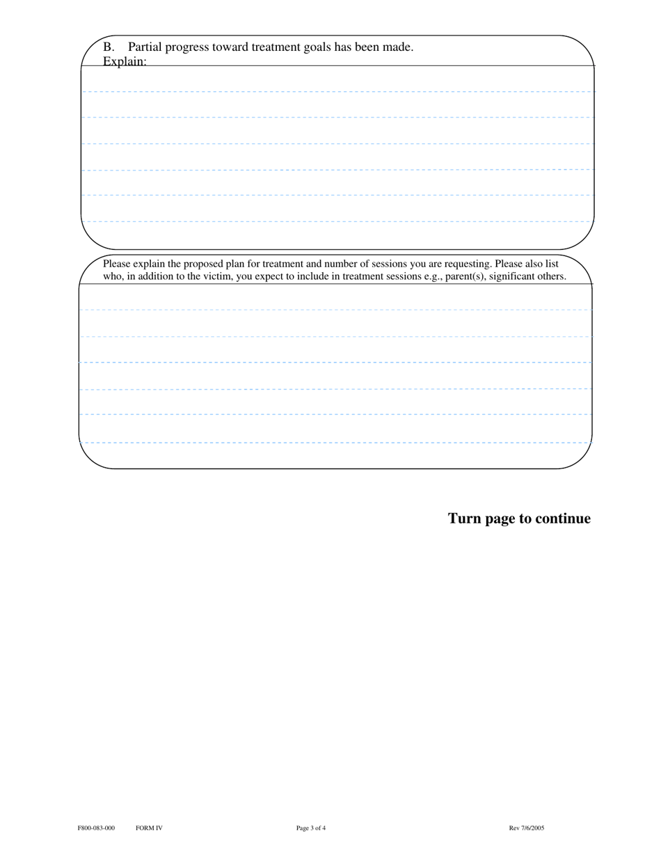 Form F800-083-000 (IV) Cvcp Treatment Report - Washington, Page 3