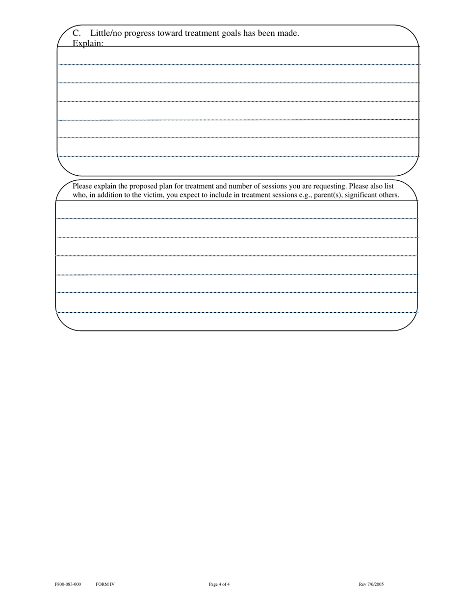 Form F800-083-000 (IV) Cvcp Treatment Report - Washington, Page 4