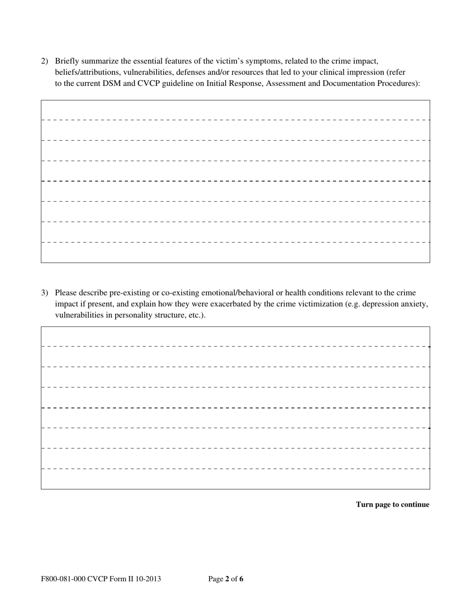Form F800-081-000 (II) Cvcp Initial Response and Assessment - Washington, Page 2