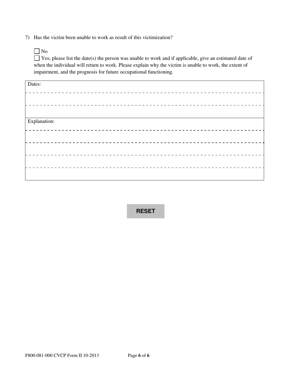 Form F800-081-000 (II) Cvcp Initial Response and Assessment - Washington, Page 6
