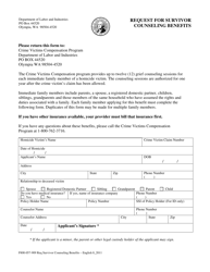 Form F800-057-909 Request for Survivor Counseling Benefits - Washington (English/Spanish)