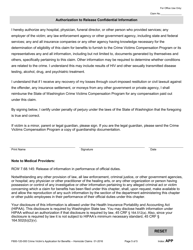 Form F800-120-000 Crime Victim&#039;s Application for Benefits - Homicide Claims - Washington, Page 5