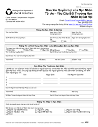 Form F800-120-319 Crime Victim&#039;s Application for Benefits - Homicide Claims - Washington (Vietnamese)