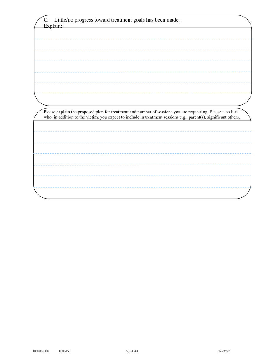 Form F800-084-000 (V) Cvcp Treatment Report - Washington, Page 4