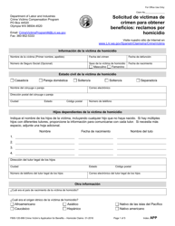 Document preview: Formulario F800-120-999 Solicitud De Victimas De Crimen Para Obtener Beneficios: Reclamos Por Homicidio - Washington (Spanish)