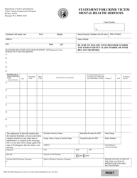 Document preview: Form F800-025-000 Statement for Crime Victim Mental Health Services - Washington