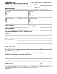 Form DWC-40 &quot;Request for Additional Palliative Care&quot; - Rhode Island