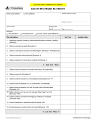 Document preview: Form FT-441-864 Aircraft Distributor Tax Return - Washington