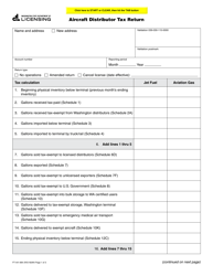 Form FT-441-864 Aircraft Distributor Tax Return - Washington