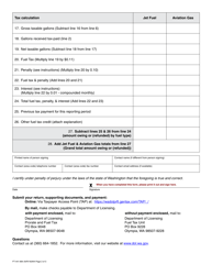 Form FT-441-864 Aircraft Distributor Tax Return - Washington, Page 2