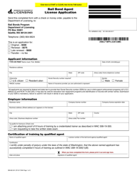 Form BB-692-001 Bail Bond Agent License Application - Washington