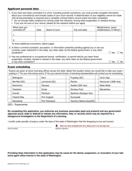 Form BB-692-001 Bail Bond Agent License Application - Washington, Page 2