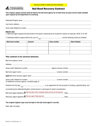 Form BB-692-011 Bail Bond Recovery Contract - Washington