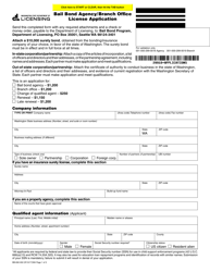 Document preview: Form BB-692-002 Bail Bond Agency/Branch Office License Application - Washington