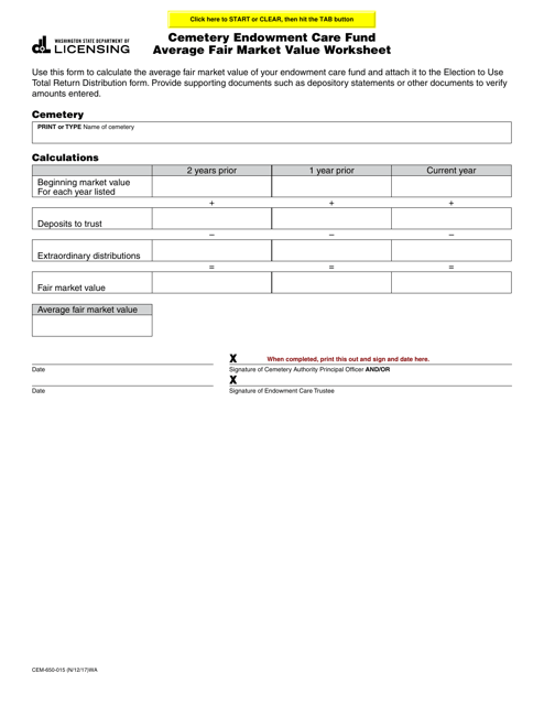 Form CEM-650-015  Printable Pdf