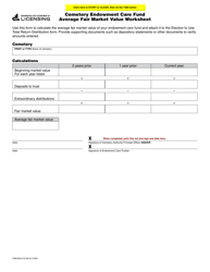 Form CEM-650-015 Cemetery Endowment Care Fund Average Fair Market Value Worksheet - Washington