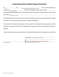 Form ENLS-651-021 Corporation or Limited Liability Company Certificate of Authorization Application - Washington, Page 3