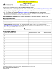 Document preview: Form DR-500-017 School District Driving Record Request - Washington