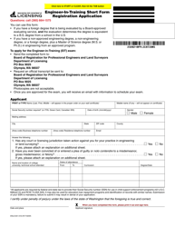 Document preview: Form ENLS-651-018 Engineer-In-training Short Form Registration Application - Washington